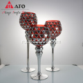 Ato Distspinted Cracked Mercury Glass Holder Sandle